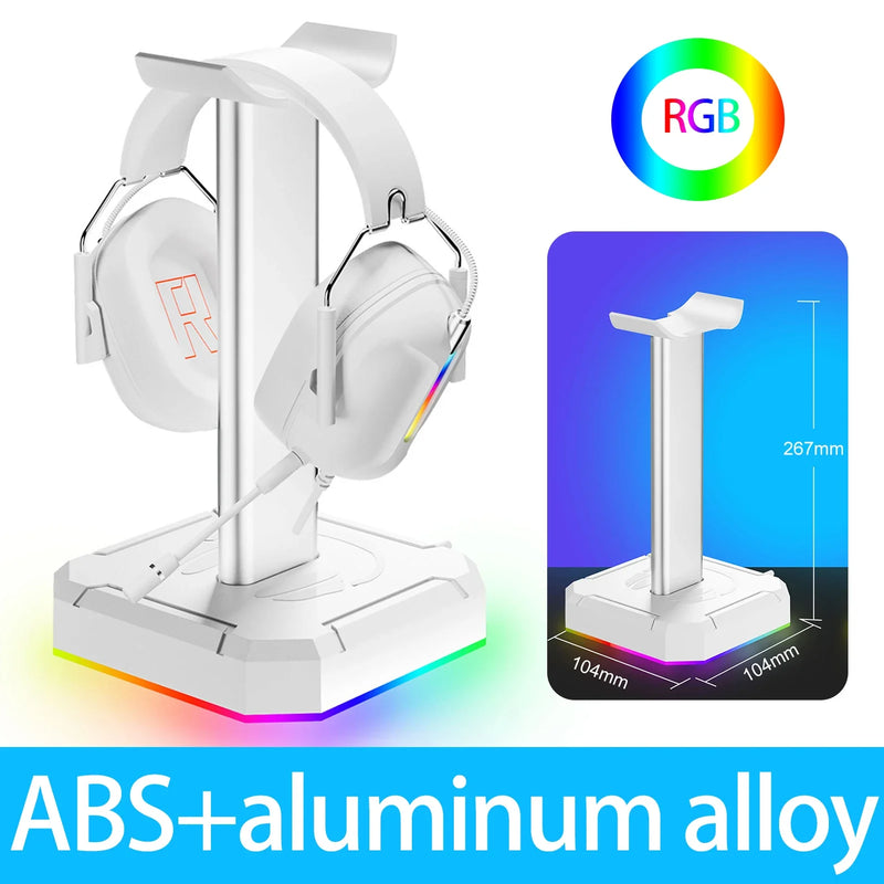 Suporte para Fones de Ouvido em Liga de Alumínio com Iluminação RGB - Display Vertical para Gaming