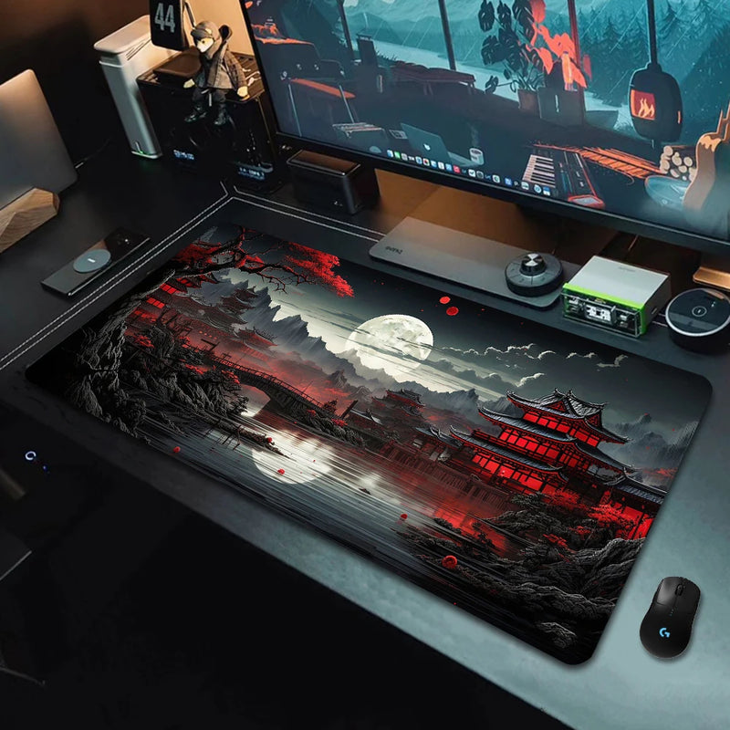 Mouse Pad XXL Gamer Starry Sky Moon,  Base De Borracha Antiderrapante