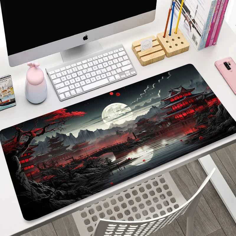 Mouse Pad XXL Gamer Starry Sky Moon,  Base De Borracha Antiderrapante