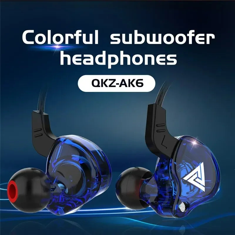 Fone de Ouvido QKZ AK6 HiFi com Microfone - Earbuds Estéreo com Driver de Cobre, Graves Poderosos e Conexão 3.5mm