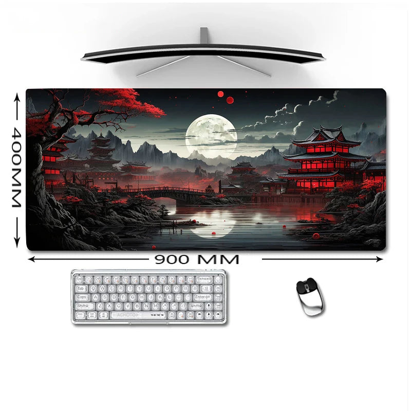 Mouse Pad XXL Gamer Starry Sky Moon,  Base De Borracha Antiderrapante