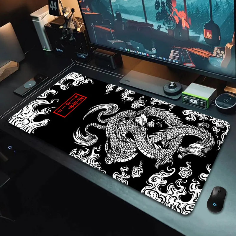 Mouse Pad XXL Anime Dragão Japonês - Gaming, Velocidade e Estilo